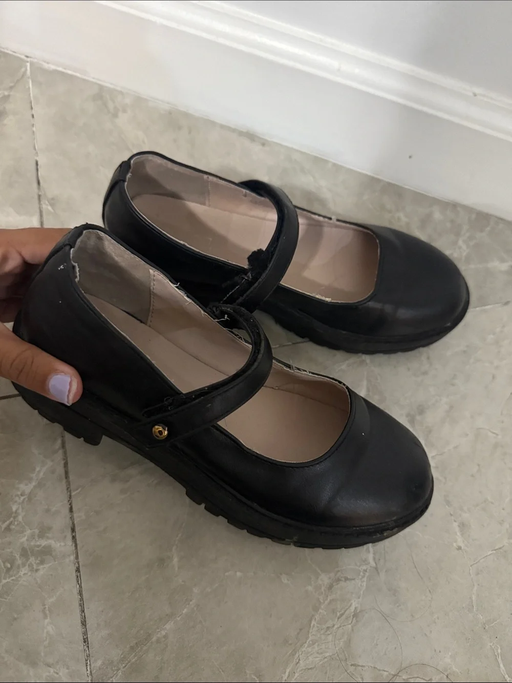 The Children’s Place Girls Black Mary Jane School Shoes with Strap